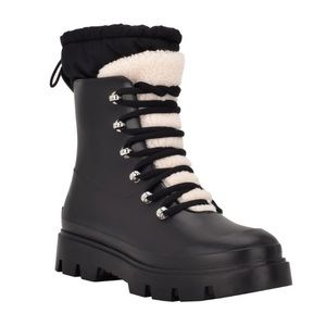 Marc Fisher Boots Womens 11 Freely Lug Sole Waterproof Sherpa Rubber Gorpcore